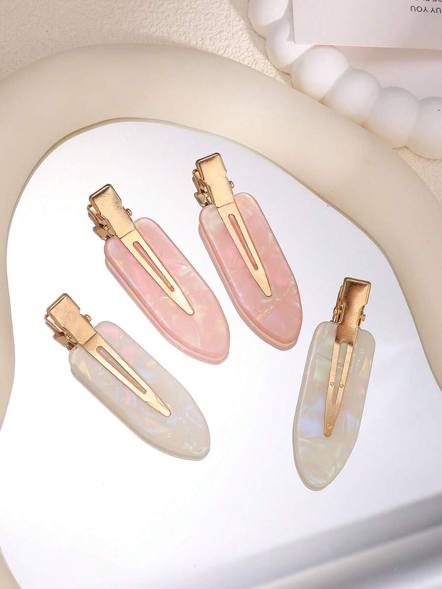 4pcs/Set Delicate Bangs Clips, Seamless Front Hair Clips, New Side Hairpins, Elegant Precision Duck Mouth Clips For Women, Claw Clips, Hair Slide - Multicolor - View 1