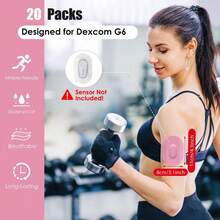 Dexcom G6 Adhesive Patches - 20 Packs Waterproof Dexcom G6 Overpatch Breathable Sensor Tape For Dexcom One Patches Protection For 10 Days By YOUSHARES (Pink) - Pink - View 5