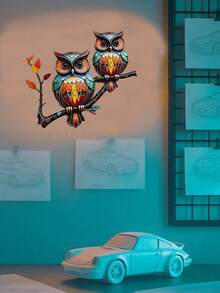 1 pieza Pintura de lámina de hierro con diseño de búho, decoración de pared con diseño de rama de búho 2D, decoración del hogar, decoración de la sala de estar, decoración del dormitorio, accesorios del dormitorio, adhesivo de pared, decoración del jardín exterior, decoración del patio, decoración de la sala de estar, decoración de la habitación, decoración del hogar del dormitorio, decoración de la cocina - BR20317 - Ver 5