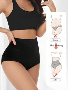 QUASTI 4-Pack High-Waisted Tummy-Control Briefs, Elegant, Comfortable, Breathable, And Stretchy Women's Underwear With Crisscross Strap Design For A Comfortable Fit. - 彩色 - 查看 2