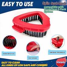 Spin Scrub Brush, 2 Pack Mop Head Replacements Compatible For O Ceda RinseClean 2 Tank System, Hard Bristle Cleaning Brush For Tile, Shower Cleaner Scrubber Brush, With Mop Base - / - View 6