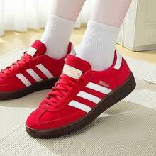 adidas originals HANDBALL SPEZIAL舒適 耐磨 低筒 板鞋 男女同款 紅 - 紅色 - 查看 5