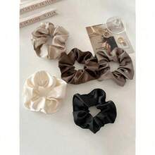 5pcs Satin Hair Scrunchies - Multifunctional, Stretchy Hair Ties, Sweet Style Fabric Hair Rings Suitable For Parties And Travel, Hair Accessories For Women, Hair Tools, Beauty Accessories, Curly Hair Accessories For Women, Fall, Travel, Hair Tools, Accessories Women, Hair Stuff,Curly Hair,Scrunchies,Scrunchie,Scrunchies Hair,Curly Hair Accessories,Gifts,Travel,Gifts For Women,Hair Stuff,Stocking Stuffers - Cà phê nâu - Xem 2