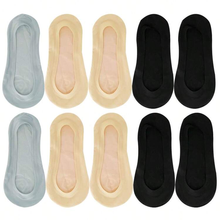 1/5/10双夏季女士纯色浅口亲肤透气无刺激贴合凉爽防滑船袜 - 彩色 - 查看 12