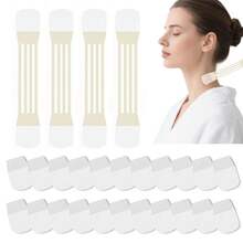 Invisible Neck Support Tape, Reusable & Waterproof Design, 4 Tapes + 20 Neck Tape Set - White - View 1