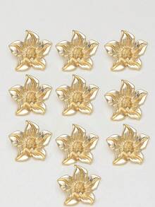 10pcs/Pack Floral Metal Buttons, DIY Sewing Decorative Buttons For Women Sweater, Coat, Jacket, Shirt, Suit, Scarf Gift Box Accessories - A - View 14