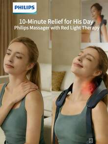 1pc Philips Neck And Shoulder Massage Shawl, Deep Tissue Massage And Heat Therapy, Multi-Functional Massage Designed For Neck, Shoulder And Back, Suitable For Boyfriend Birthday Gift - Multicolor - View 11