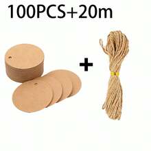 50pcs/100pcs 5cm/1.57in Round Gift Tags, White/Black/Light Brown Paper Handmade Labels, DIY Decoration, Sewing Supplies, Arts & Crafts, Gift Packaging Tags - Multicolor - View 15