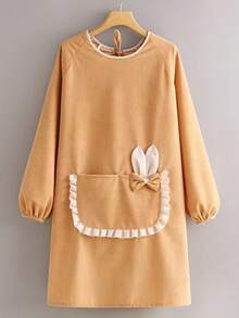 高端女士防水防油外围裙，家用厨房防污耐磨宽松成人连体工作服 - 彩色 - 查看 13