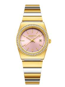 REBIRTH 1pc Women's Stainless Steel Strap Quartz Watch With Calendar Display, Multi-Function - one-size - View 11