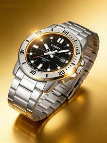 Casio STANDARD 系列剑鱼海怪海洋之心石英机芯不锈钢表带日韩风格男士腕表，黑色表盘 MTP-VD01D-1E - 黑色 - 查看 6