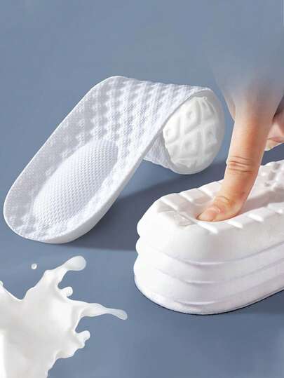 High Elastic Latex Insoles, Breathable Foam Cushion Insoles, Comfortable Massage Shock Absorption Lining Insoles, Suitable For Daily Use, Running, Sports, Work Boots And Shoes, Home, Travel, Back To School