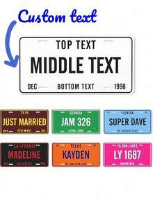 CIFbuy 1pc Customized License Plate Personalized Aluminum Sign, 6x12 Inches - Customizable With Photo/Text/Logo, For Car Front/Garden Fence Decor, Unique Gift For Father, Birthday, Wedding, Housewarming, Summer Holiday - Multicolor - View 3