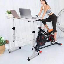 Dragonpad Mobile Overbed Table With 4 Wheels,  Freestanding Desk With (27-43 Inch) Adjustable Height, Mobile Table Laptop Stand Drawing Desk - White - View 4