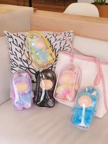 1pc Transparent Display Bag For Labubu, Single Piece 1 Transparent Display Bag, Suitable For Labubu, Square Blind Box Hanging Bag, With Waterproof And Dust-Proof Multi-Functional Characteristics, Very Suitable For Storing Dolls And Small Accessories - Multicolor - View 6