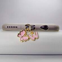 1pc Pink Butterfly & Letter Dust Plug, Compatible With Type-C Charging Port, Fits Mi, And Other 5-16 Smartphone Models - iPhone - View 30