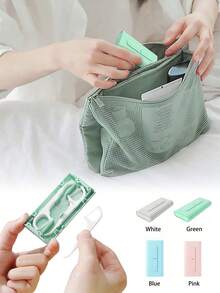 Estuche portátil de viaje para palillos de dientes automático con hilo dental fino, cuidado dental - Multicolor - Ver 4
