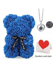 玫瑰熊礼盒套装 - 送给祖母、母亲节、情人节、周年纪念日、婚礼、生日、新娘送礼会的完美礼物 - 彩色 - 查看 11
