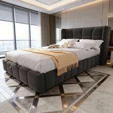 Bed Bases & Foundations - Gray + Fabric + 90cm*200cm - View 1