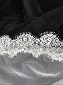 Khăn voan cô dâu ren cao cấp dài 1,5m/3 mét, màu trắng/ngà/đen. - B - Xem 9