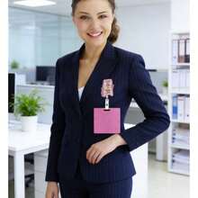 1pc Glitter Acrylic Retractable Badge Reel - Alligator Clip Holder | Perfect For Nurses, Students, Medical Staff & Volunteers - 1PC - 查看 2
