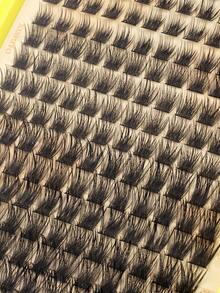 448/384片D型卷翘蓬松单根假睫毛，10-18毫米，DIY假睫毛，超浓密、浓密、超柔软、超轻盈，可重复使用，单根分段式假睫毛，睫毛嫁接套装，适合居家DIY，万圣节、角色扮演、日常生活 - D - 查看 6