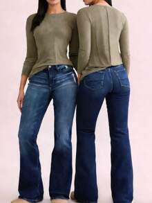 Stretch Flare Jeans That Lift Your Shape And Give You A Flattering Retro Bootcut Vibe - Blue - View 1