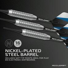Soft Tip Dart Set 1.0 - Nickel Plated Steel - Knurled Patterned Grip - Polycarbonate Shaft - Standard Shape Flights - Initial - View 2