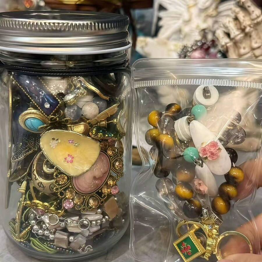 Mystery Jewelry Jar Surprise Set, Bohemian & Alt Styles, Women's Jewelry Set, Butterfly/Cross/Moon/Star, Goth & Y2K Party Accessories - Ngẫu nhiên bí ẩn - Xem 1