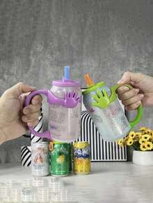 2 Pieces Can Holder With Lid, Lightweight And Portable Party Supplies, Suitable For 11.16 Oz Soda Water Can Holder, Sturdy , Reusable, Suitable For Holiday Parties, Graduation Parties, Vacations, Festivals, Sports, And Back To School. Convenient To Carry, Party Celebration, Valentine's Day Gifts, Birthday Gifts, Party Small Gifts - Multicolor - View 5