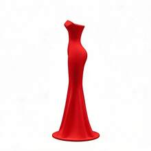 ORIZZONTE Modern Decorative Vase With Evening Dress Silhouette – Elegant Sculptural Design For Flowers, Branches, Artificial Plants – Gift Idea For Home/Office – 100% Made In Italy, Deliver From Italy - Red - View 7