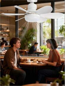 6-Blade LED Ceiling Fan With Light And Remote Control, E27 Base, 40W Dimmable LED Ceiling Fan Suitable For Bedroom And Living Room, 3 Wind Speeds, Timer, Night Light Function - Six-blade Fan Light 520 - View 2