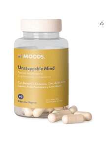 Moods | Nootropico para la Mente con Melena de León, Bacopin, L-Glutamina, Ácido Alfa Lipoico y Zinc - Suplemento natural para Concentracion, Memoria y Agilidad Mental - 60 Cápsulas Veganas - Unstoppable Mind - Amarillo Mostaza - Ver 6