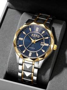 1pc XSVO Men's Luxury Diamond Quartz Watch, Business Formal Wristwatch, Perfect Gift For Birthday, Father, Boyfriend - one-size - View 10