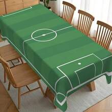 1 pieza Mantel con diseño de campo de fútbol para fiesta temática de fútbol, adecuado para aficionados viendo el partido, picnic, decoración de mesa de comedor en múltiples escenarios, hecho de poliéster, se puede usar en interiores y exteriores, decoración del hogar - Multicolor - Ver 8