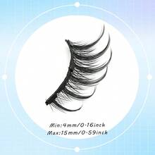 一套磁性假睫毛套装，包含磁性夹子，一体化包装，自然逼真可重复使用假睫毛，强力磁铁，圆形磁铁，便携，仿貂毛假睫毛，适合日常佩戴，防水，无需睫毛胶，拉长眼尾，让眼睛看起来更大，精致设计，适合日常使用，卡通风格假睫毛，旅行必备，海滩度假，露营，返校化妆工具 - 尖尾漫畫款 - 查看 7