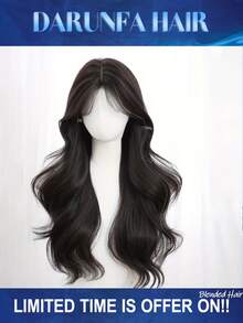 200% 密度 34 英寸 13x4 波浪卷蕾丝前假发，混合真人发，预先拔毛 13x4 前额假发，混合真人发，高清蕾丝波浪卷假发，100% 真人发假发，女士假发 - 自然色&黑色系 - 查看 1