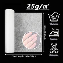 1 Roll, 11.8 Inches X 10/15/20 Yards Iron-On Fusible Interfacing, Suitable For Sewing And Crafting - Lightweight Polyester Interfacing For Garments, Bags And Home Decor - White - View 13