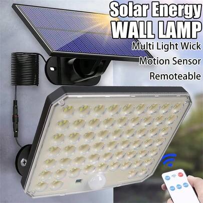 1pc 96/226/232LED 3 Modes Split Solar Lights Outdoor Waterproof With Motion Sensor Floodlight Remote Control For Patio Garage Backyard Wall Lamps