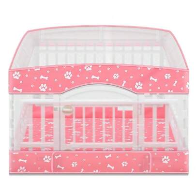 2 Pack Dog Playpens Cover And Bottom Mat Fits For 36 Inch 4 Panels Pet PlayPen, Dog Crate Cover Puppy Exercise Pad, Reusable Washable, Hoop And Loop Design, Playpen Not Included(Pink)