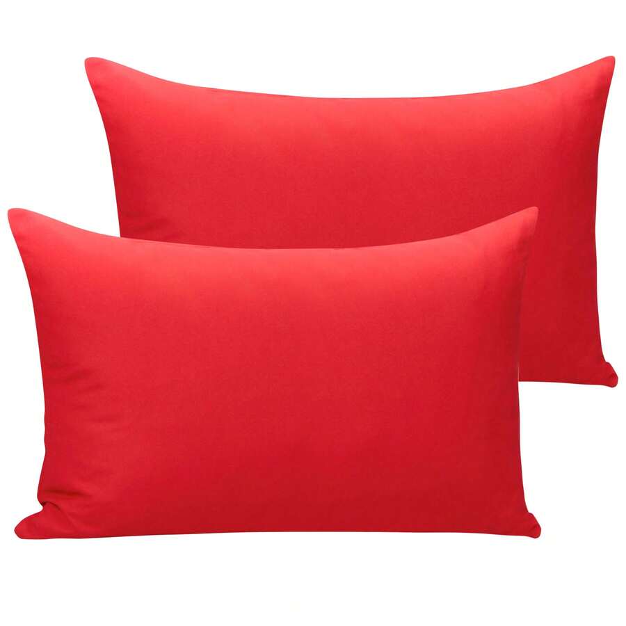 2 Pack 100% Brushed Microfiber Toddler Pillowcases With Envelope Closure - Red - View 1