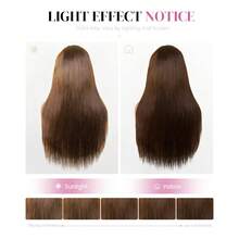 200% Density 13x4 Pre-Plucked HD Lace Wig Human Blended Hair Wigs Can Be Free Styling Chocolate Brown Straight Brazilian Virgin Hair Wig Pre-Bleached Knots Suitable For To Wear 8-34 Inchs - Brown - View 11