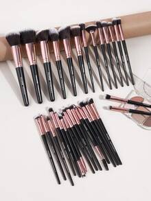 MAANGE 30pcs Professional Makeup Brush Set, Soft Fiber Material, Portable, Includes Foundation Brush, Eyeshadow Brush, Eyebrow Brush, Travel Makeup Brush Set, Makeup Brush Set, Makeup Brush Kit, Makeup Brush Set, Complete Makeup Tools, Makeup Brush Set, Makeup Brush Gift Set,Giveaways,Professional Makeup Brushes,Complete Makeup Set - Black - View 3