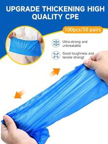 100 chiếc/gói Bọc giày dùng một lần, Bọc giày và ủng bằng nhựa chống thấm nước, Bọc giày chống trượt, nhẹ, hợp vệ sinh cho gia đình, văn phòng, bệnh viện, khách sạn, du lịch, đồ dùng vệ sinh, bảo vệ sàn nhà, đồ dùng nhà bếp, nơi cất giày dép và phụ kiện vệ sinh lối vào. - Nhiều màu - Xem 6
