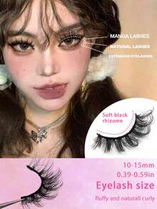 10 Pairs Thick 3D Multi-Layer DD Curled Russian Fluffy False Eyelashes, High Curled Fluffy Full Strip Eyelashes Extension - Fluffy Lashes - View 3