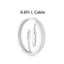 Combo de cargador de viaje de 20W PD, cable de carga rápida PD de Tipo-C de 200CM/6.6Ft y adaptador, compatible con iPhone 14/13/12/11 - Blanco - Ver 10