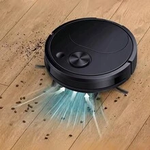 3 en 1 Aspiradora robótica todo en uno, equipada con cepillo recolector de polvo, succión ultra potente, diseño ultrafino y ultrasilencioso,el gran aliado para la limpieza doméstica - Negro - Ver 5