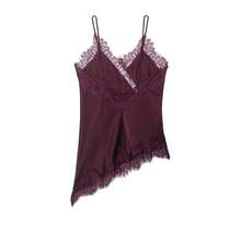 DEEKA New Arrival Women's Fashion Lace Decor Camisole Top Summer - Red Violet - View 2