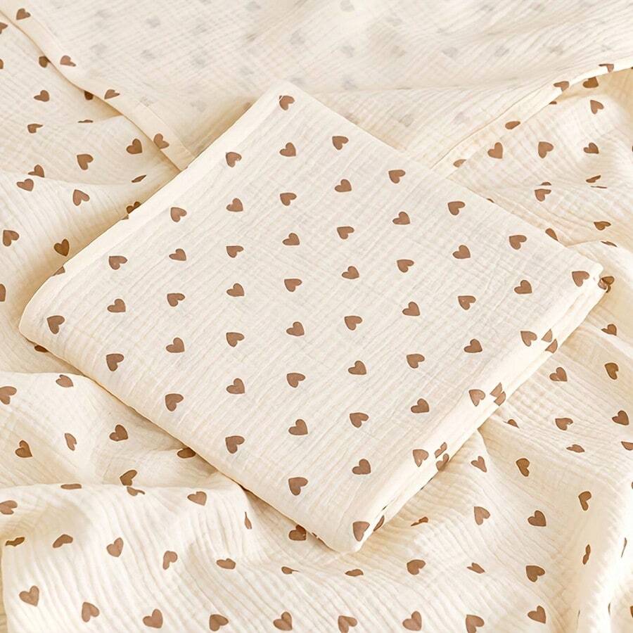 1pc Double-Layer Muslin Swaddle Blanket, Lightweight, Soft & Breathable, Cartoon Print, 2 Sizes, Baby Wrap - Multicolor - View 1