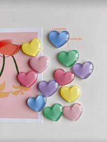 12/8/2pcs Heart-Shaped Fridge Magnets, Size 2.5cm/0.98in, Cute Fridge Magnets, Whiteboard Magnets, Decorative Fridge Magnets, Cute Office Kitchen, Kitchen Utensils, Home Decor, Kitchen Decor, Christmas Gift (Random Color) - Multicolor - View 7